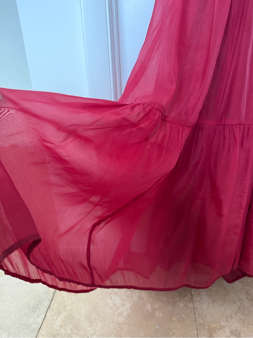 Mac Duggal Red Backless Ruffle Evening Gown - Picture 7 of 12